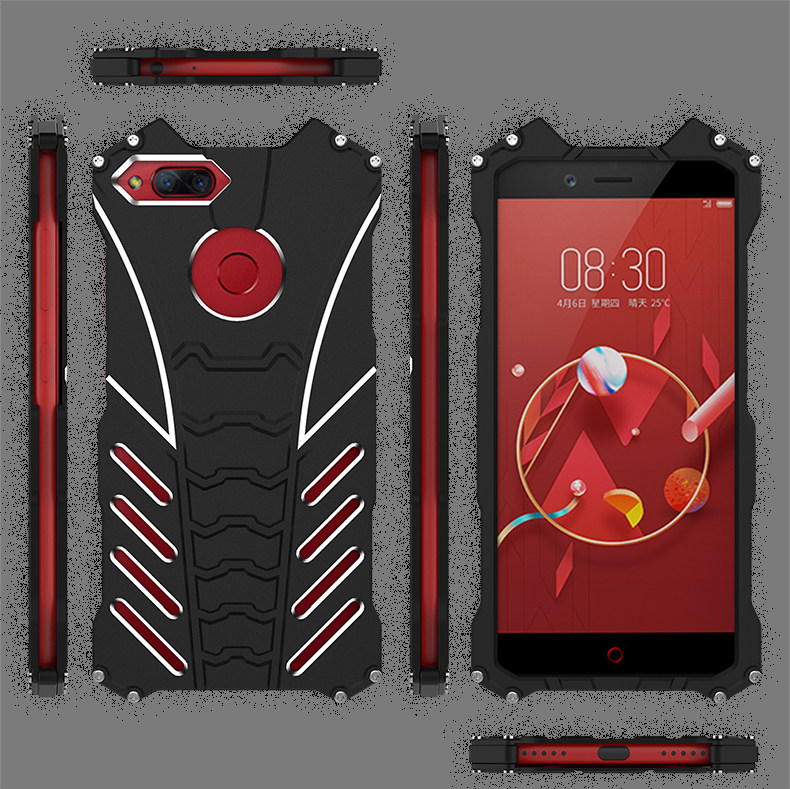 R-Just Batman Shockproof Aluminum Shell Metal Case with Custom Stent for nubia Z17 & nubia Z17 mini