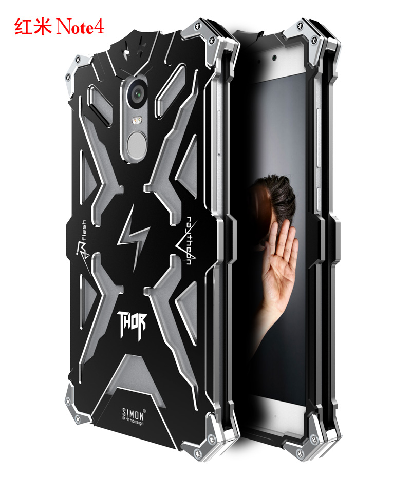 SIMON THOR Aviation Aluminum Alloy Shockproof Armor Metal Case Cover for Xiaomi Redmi Note 4|3|2|1
