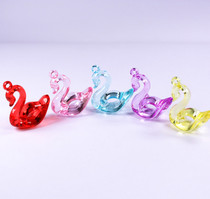 Acrylic Crystal Little Swan Animal pendant Girl Children DIY String jewelry Stone Toy Trinkets pendant