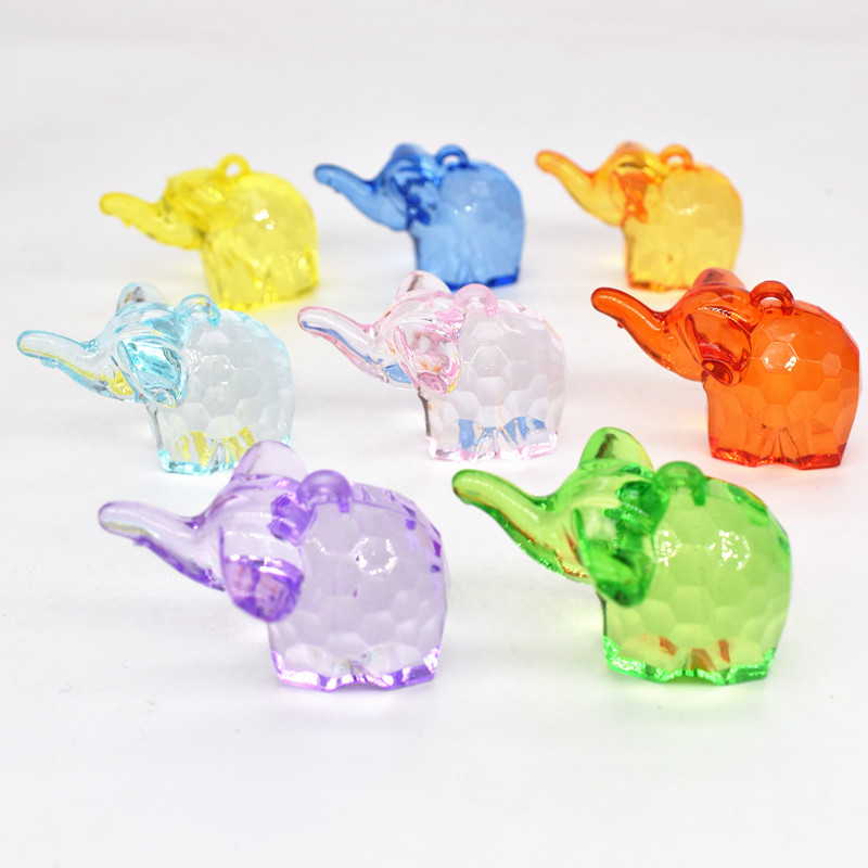 Large Acrylic Crystal Elephant Children's Puzzle Handmade DIY Jewelry Ornament Animal Pendant Gemstone Toy