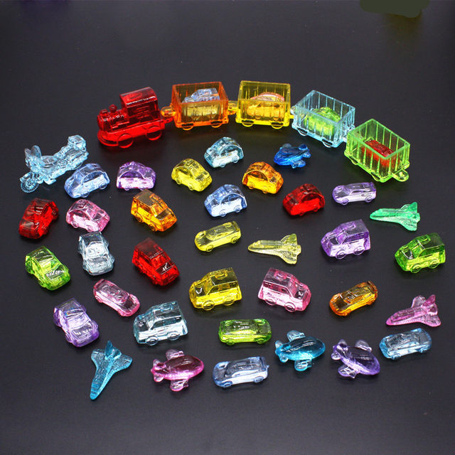 Transparent acrylic car police car gemstone boys and girls playground crystal sugar pusher reward jewelry gift