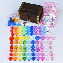 Childrens plastic Acrylic imitation crystal princess beaded colorful diamond gemstone toy men and women children treasure box