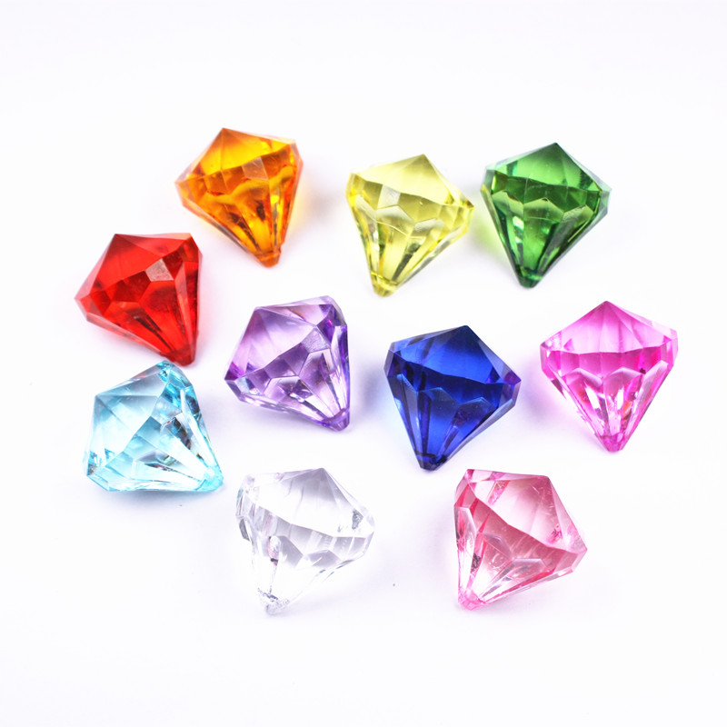 Children and girls Acrylic crystal transparent super-colored diamond plastic digging gemstone reward