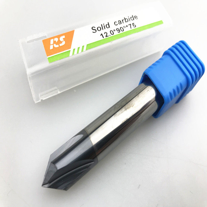 Chamfered knife coated black plated titanium alloy chamfered knife 4-edge tungsten steel chamfer drill 8 * 60 degrees 90 degrees 120 degrees