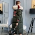 Áo khoác cotton nữ mùa đông phiên bản dài Hàn Quốc của áo khoác lọt khe mỏng 2018 mới áo cotton dày