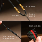 Черная золотая подвеска из нефрита из воскового агата, ремешок ручной работы подходит для мужчин и женщин