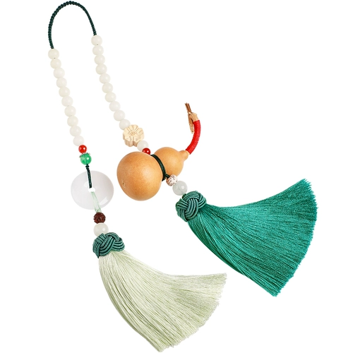 Натуральная подвеска для машины, защитный амулет подходит для мужчин и женщин с кисточками, зеркало заднего вида, аксессуар