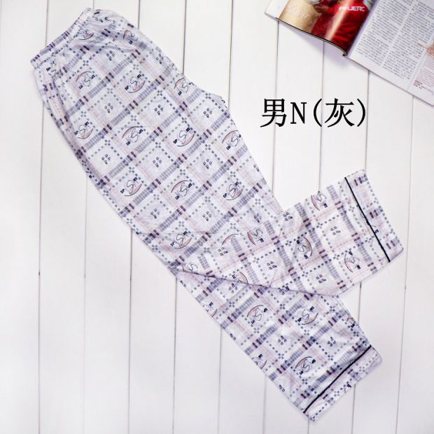 Quần pyjama cotton nam dệt kim mùa xuân và mùa thu quần cotton nhà quần sống điều hòa quần quần đơn quần 2 miếng quần mặc nhà unisex