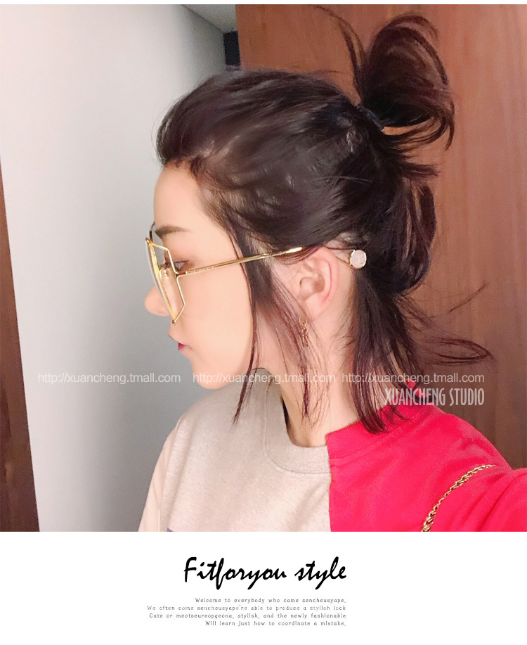 Kính râm mới 2018 của phụ nữ mạng màu đỏ phiên bản Hàn Quốc của thủy triều màu hồng retro phong cách Harajuku mặt kính râm lớn kính cận nam
