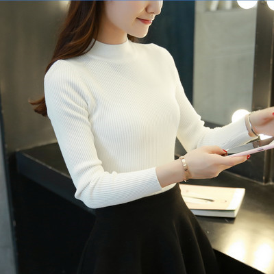 【雁芬奇】秋冬装半高领毛衣修身打底衫