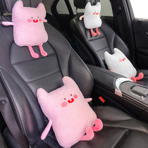 Car waist leaning headrest 4 seasons Lovely cartoon leaning back to pillow office Waist support cushion Women in car seat waist support cushion women