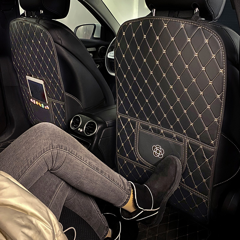 Car rear anti-kick mat for children in the car cute cartoon seat back anti-dirty protective pad wear-resistant rear seat universal