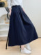 Women's A-Line Skirt for Autumn 2025, New High-Waisted Long Skirt, Solid Color, Large Flared Umbrella Skirt, Mid-Length Drapey Skirt