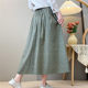 2025 New Style Artistic Cotton and Linen Printed Skirt, Small Floral Versatile High-Waisted Flared A-Line Mid-Length Skirt for Petite Figures