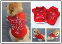 Pet Christmas clothes cat puppy Teddy embroidered Christmas vest Christmas New Year Autumn Winter dog clothes sweater