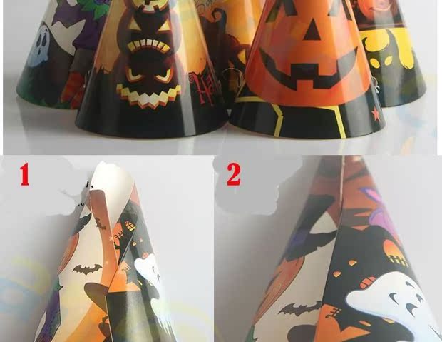 Trang trí Halloween trẻ em DIY sinh nhật 3D tiệc tam giác giấy mũ bên cung cấp đồ chơi thủ công - Sản phẩm Đảng / Magic / Hiệu suất đồ halloween cho bé trai
