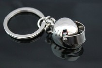 Metal pull wind motorcycle racing helmet keychain ring chain advertising gifts customized printed logo special price