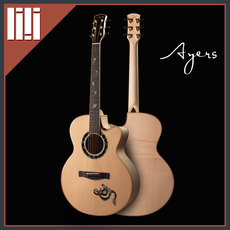 Guitar Squared Vietnam Artisanal Ayers Philharmonic Poetry Master Dragon Rhyme Full Veneer Folk Guitar Maple Wood Spot