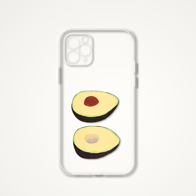 David Shrigley Artistic Minimalist Fruit and Bird Art Clear iPhone Case