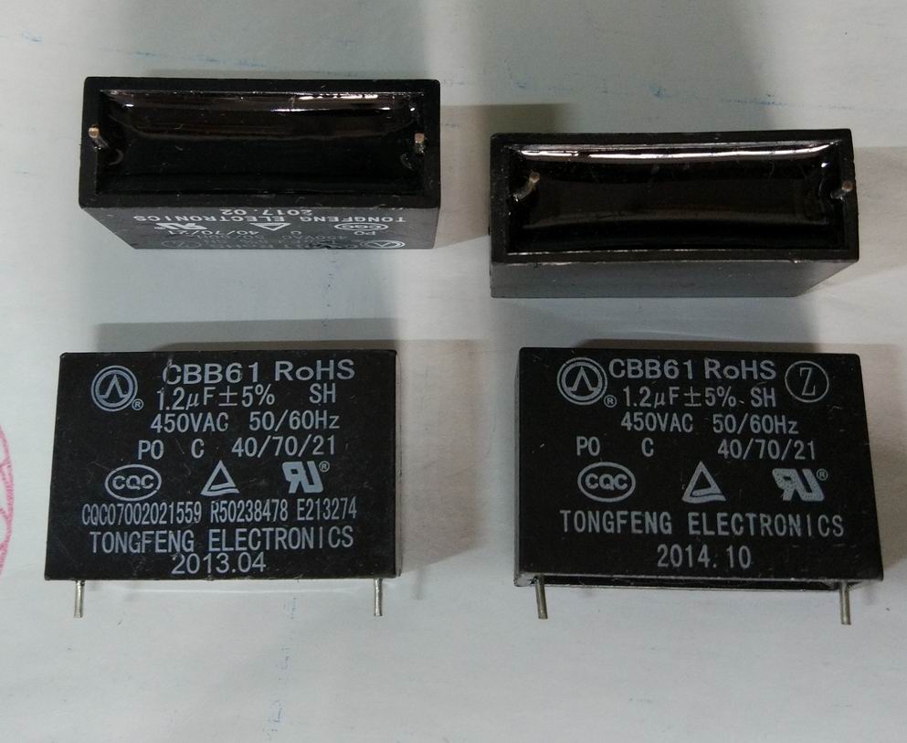 CBB61 small black clamp 1 2UF 450V Air conditioning Inner ventilator capacitor 1UF 1 5 2UF 2 5 3 3 5 4UF
