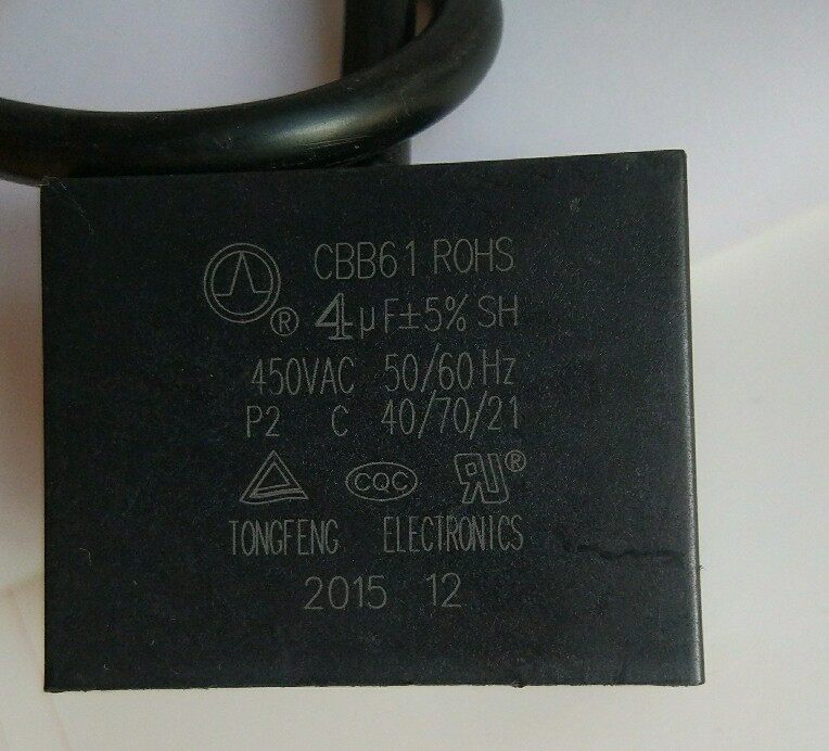 CBB61 ROHS 4UF 450V wire start capacitor 4UF Fume motor capacitor