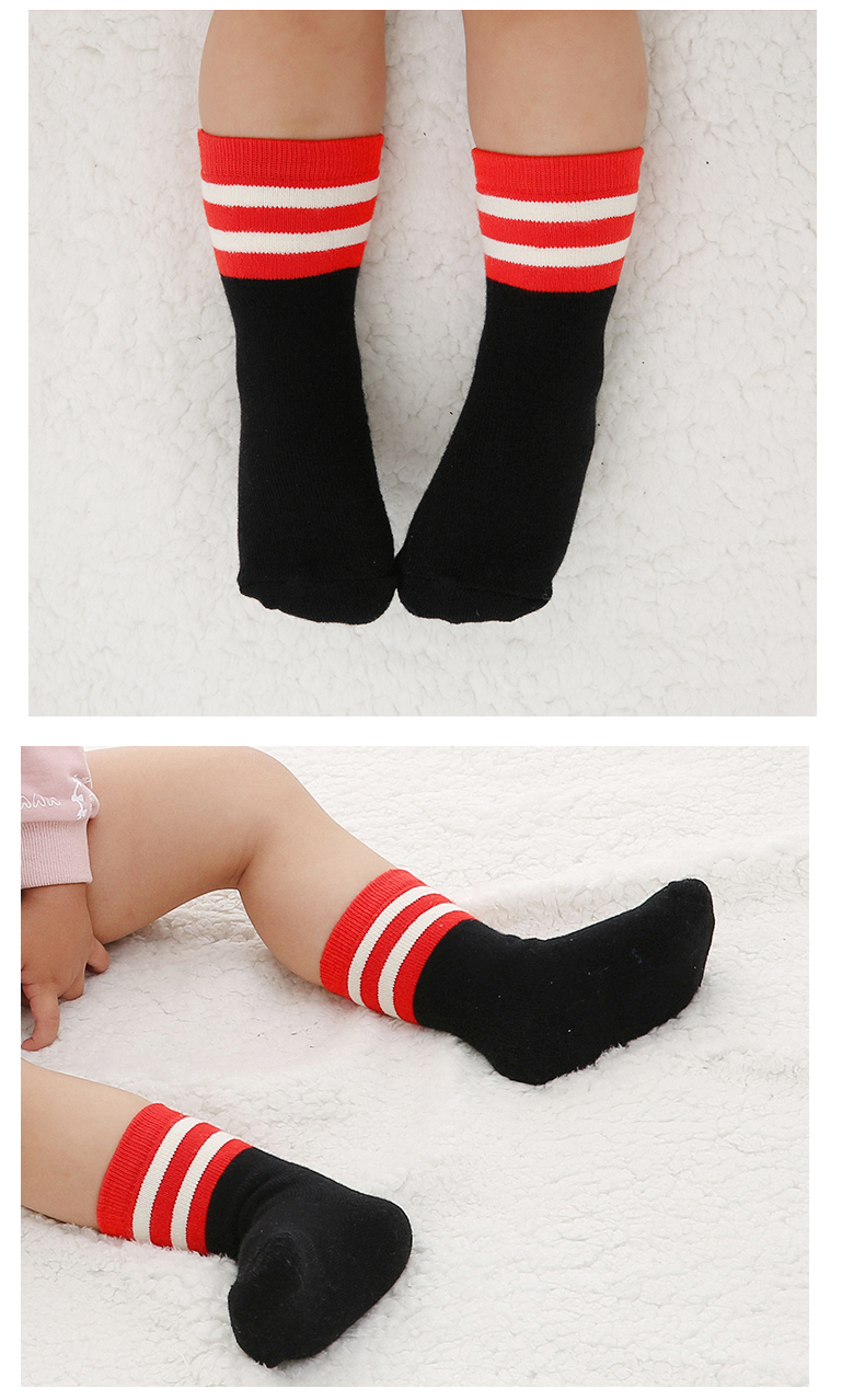 Vớ em bé cotton mùa thu và mùa đông cộng với nhung dày trẻ em terry khăn vớ bé trai và bé gái ống dài mùa đông tất vớ cho bé sơ sinh