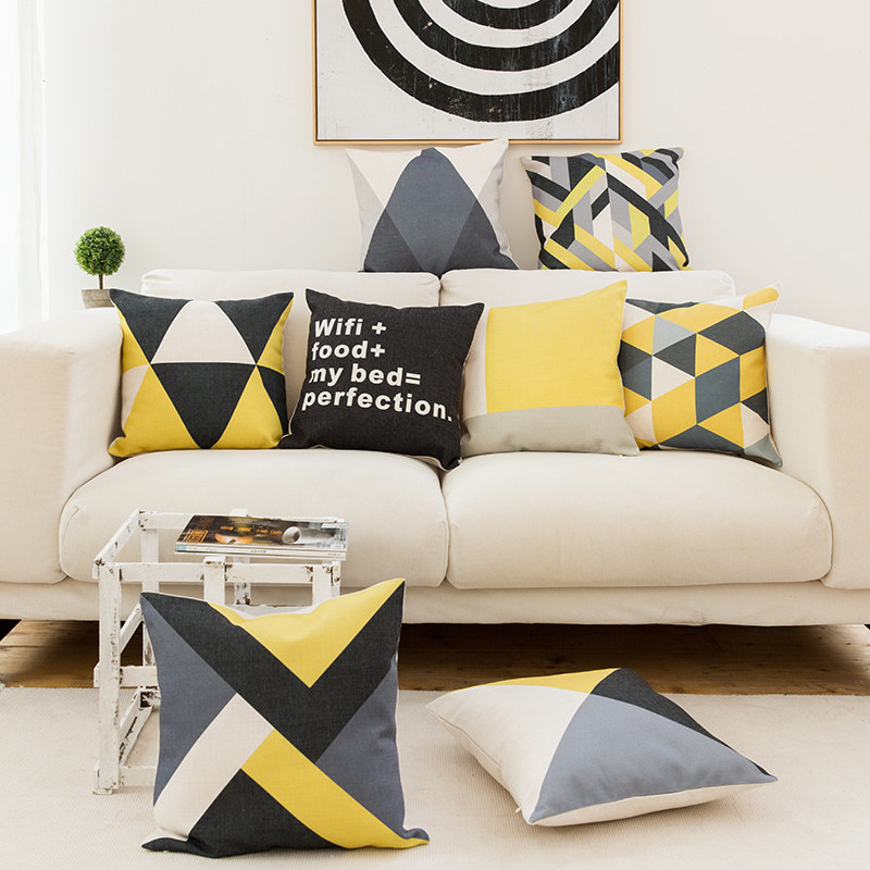 Modern simple sofa pillow cushion living room home bed pillow cover bedroom Nordic ins wind thickened car