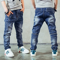 Trẻ em 2018 mặc quần jean bé trai xuân hè mẫu quần jeans mới giật gân trẻ em lớn phiên bản mới của Hàn váy đầm trẻ em 13 tuổi