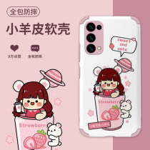  New opporeno5 mobile phone shell womens creative reno5pro all-inclusive lens protective shell 0pp0reno5pro ten anti-fall silicone cute personality net red cartoon po