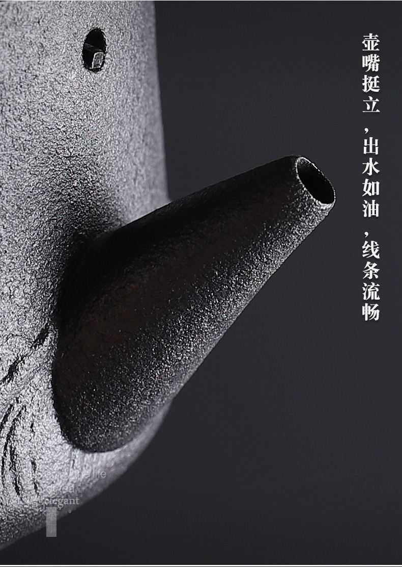 In pot of tea ware archaize floor coarse pottery girder are black pottery clay pu 'er kung fu tea set ceramic teapot In Taiwan