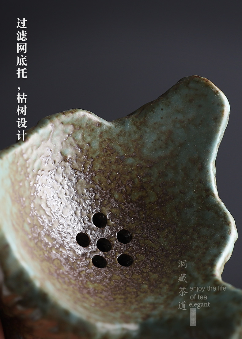 Restoring ancient ways in building coarse pottery tea filter) coarse pottery creative household automatic filter ceramic kunfu tea strainer