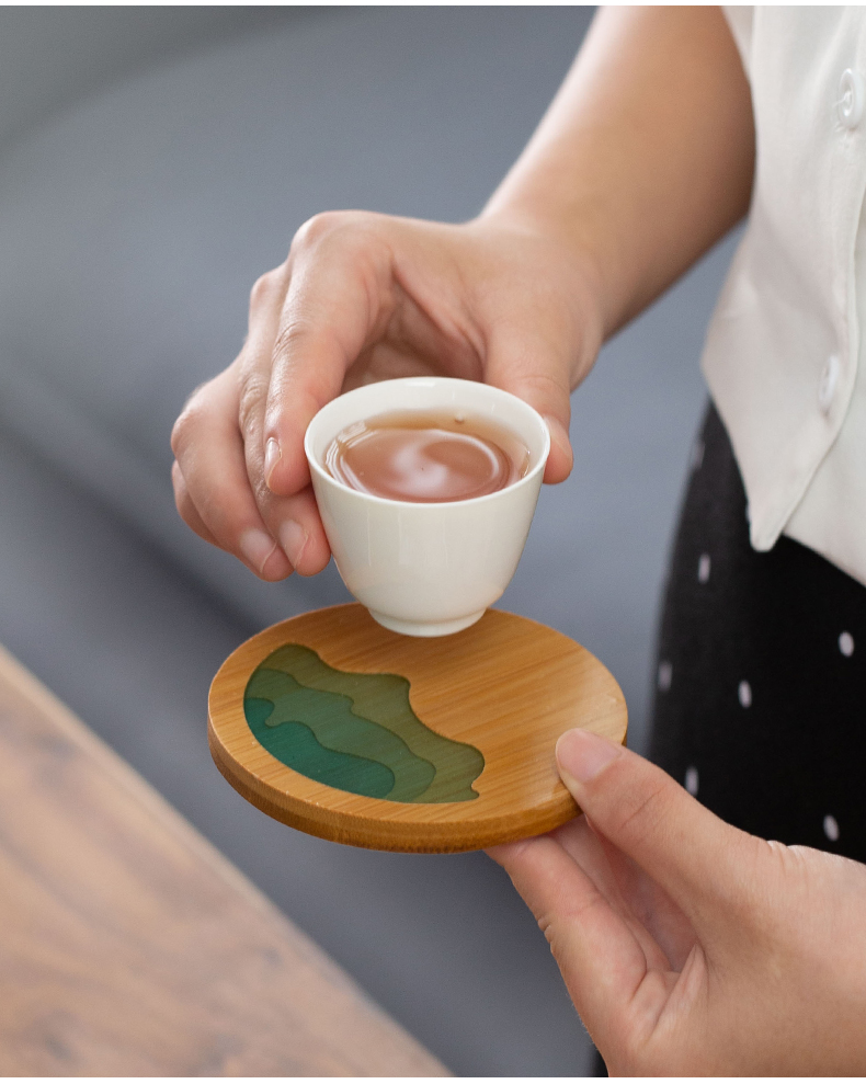 In building cup mat tea sets accessories tea cup mat bamboo household saucer bamboo kung fu tea cup pad