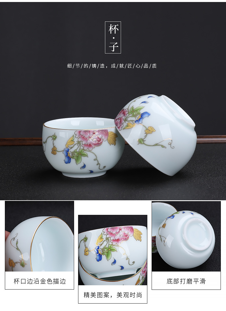 In building a complete set of blue white porcelain kung fu tea set shadow green tea tureen tea tea see colour porcelain tea set
