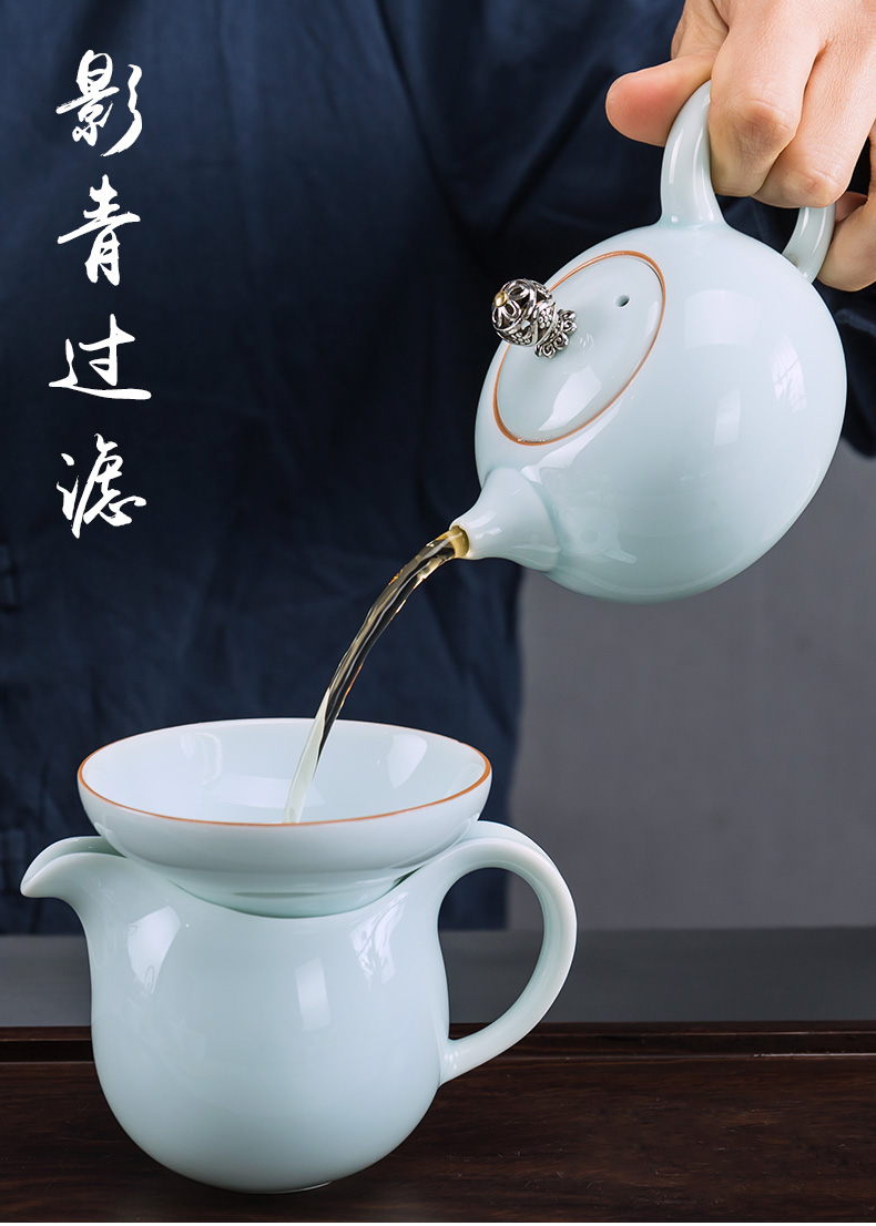 In building shadow blue see colour tea ware ceramic filter kung fu tea set) creative move tea accessories