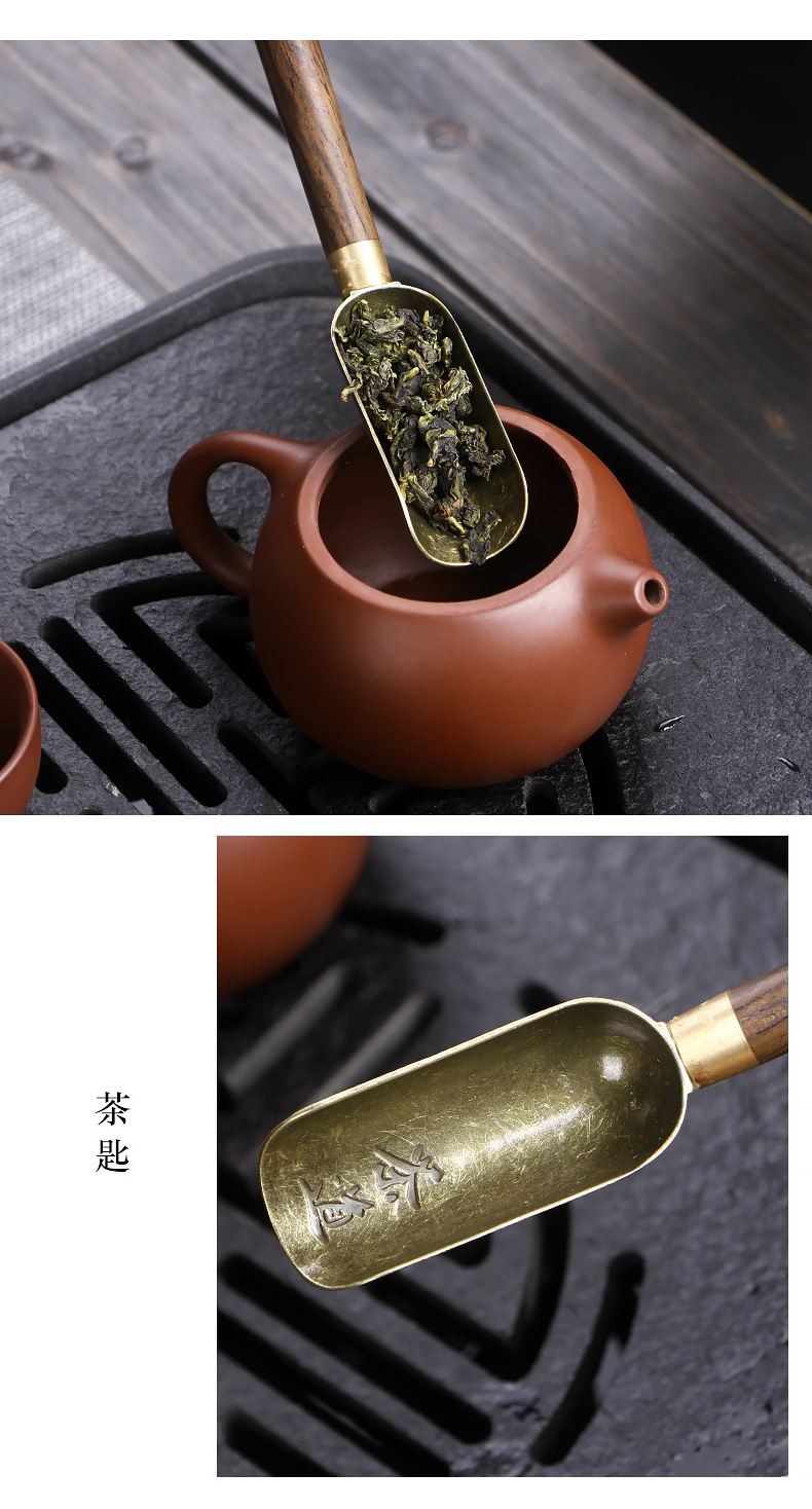 In building ebony tea six gentleman tea tin ChaGa tea spoon tea brush set tea tea tray accessories furnishing articles