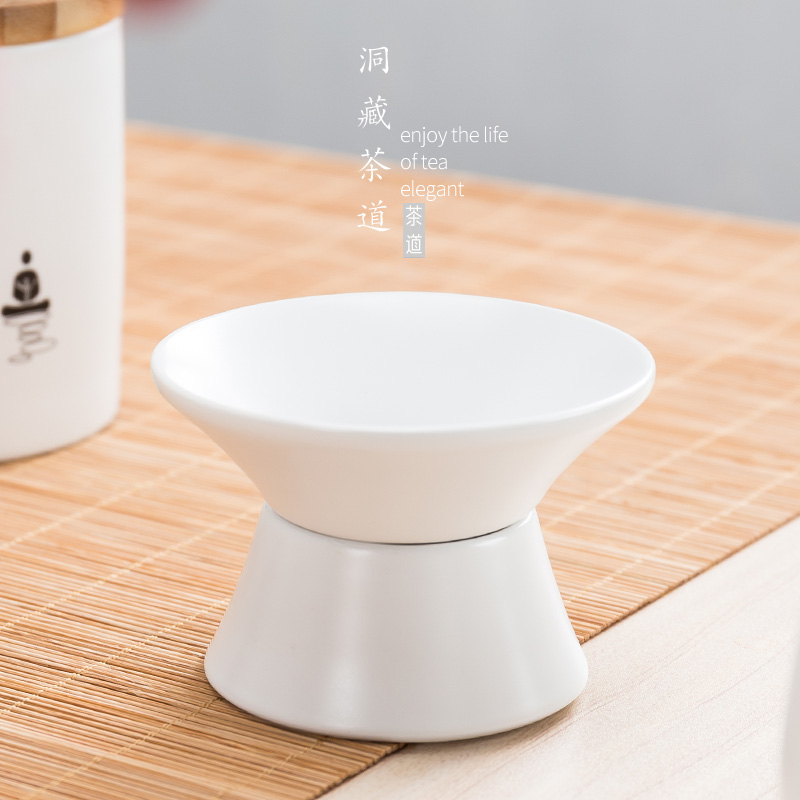 Fat white matte enrolled porcelain tea in floor screen filter ceramic tea tea accessories small tea strainer contracted tea filter