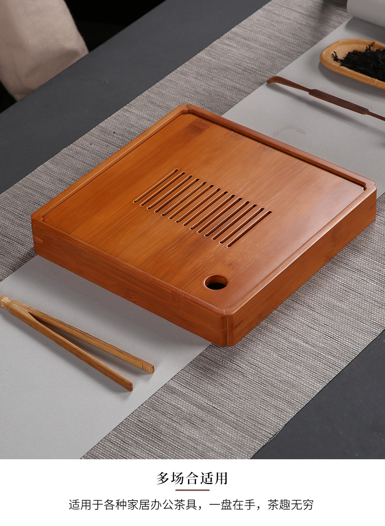 In building water bamboo kung fu tea tea set dry ground plate household dry dip tea saucer dish