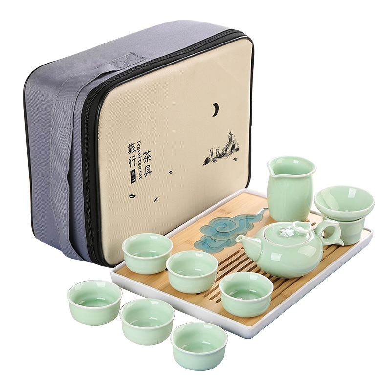 In building celadon kung fu tea sets tea tray household contracted ceramic teapot portable travel dry tea table