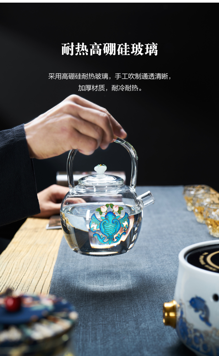 Cloisonne in building glass kettle electric teapot TaoLu boiled tea, the teapot teapot suit household kung fu