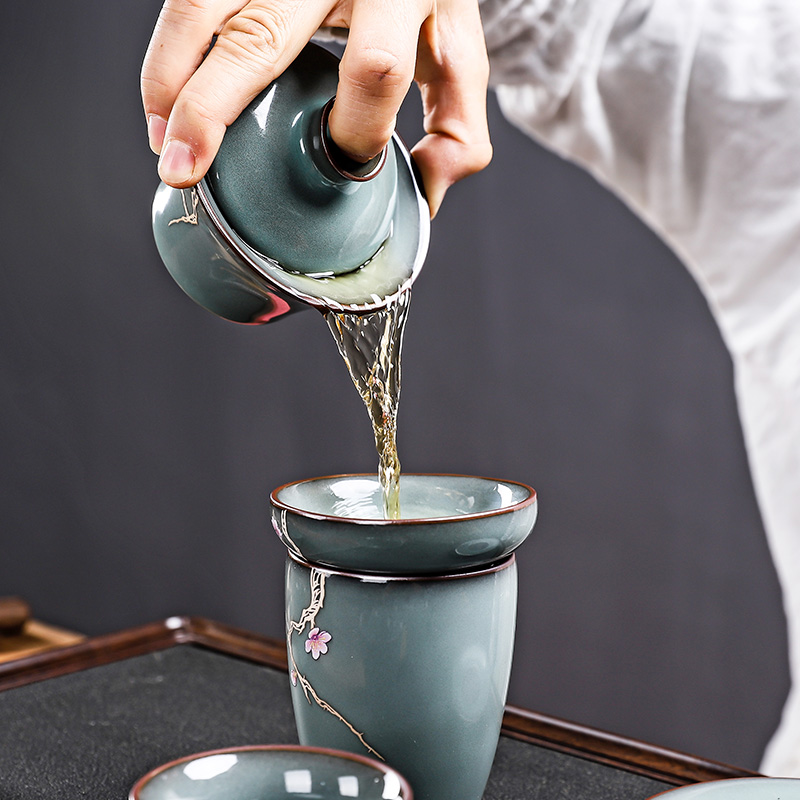 In building up ceramic filter) tea tea kungfu tea set home screen pack spare parts