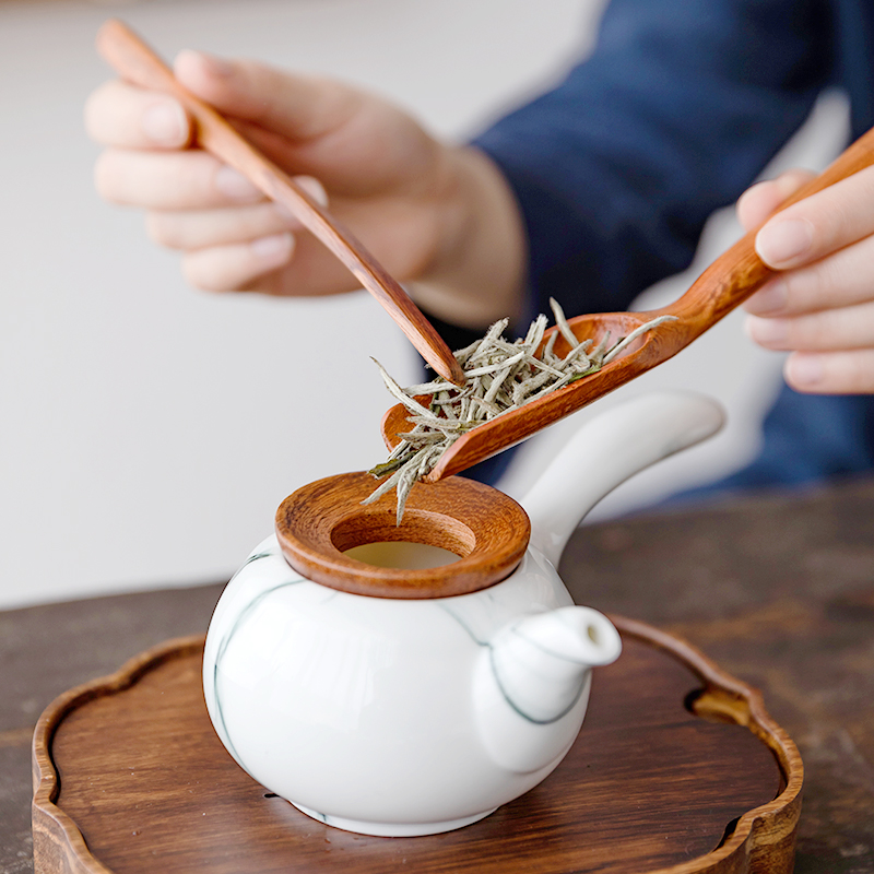 Ink painting in building up ceramic teapot kung fu tea set home office contracted tea side single pot, the pot