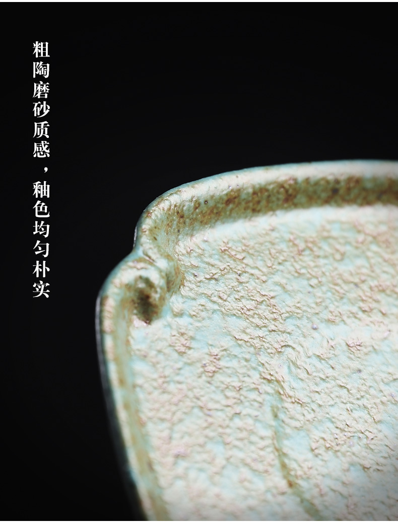 Chinese style restoring ancient ways in building ceramic cup mat zen tea coarse pottery cup insulation kung fu tea set sample tea cup