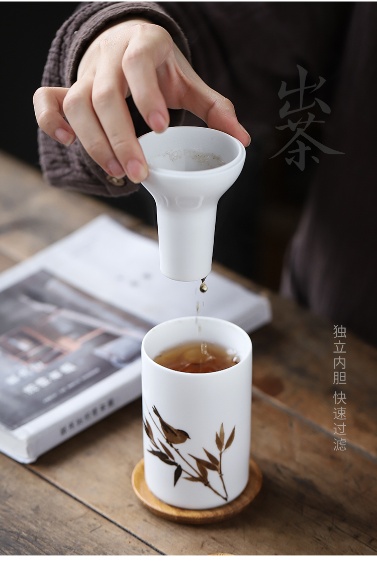 Tea cups in floor separation Tea cup with filtration creative glass ceramic bottle of Tea ultimately responds cup