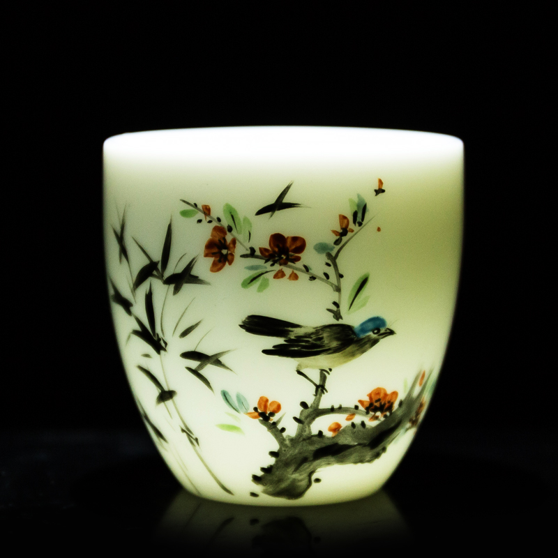 Floor In the master cup ceramic cups single CPU kung fu tea pu 'er tea cup small white porcelain sample tea cup