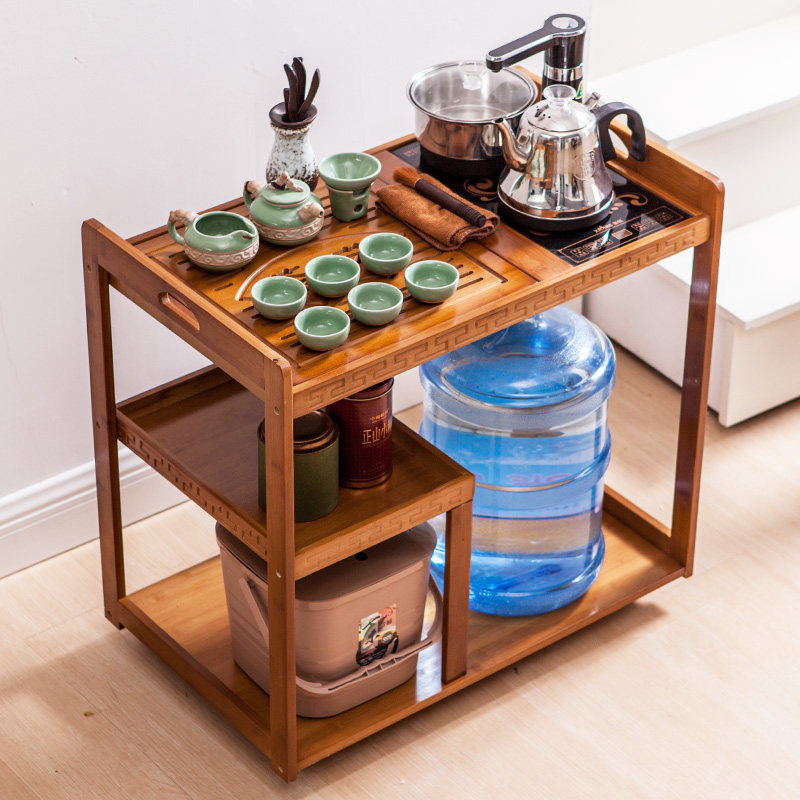 Tea table household mini-mobile tea table tea table balcony burning tea cabinet tea cupboard tea ware
