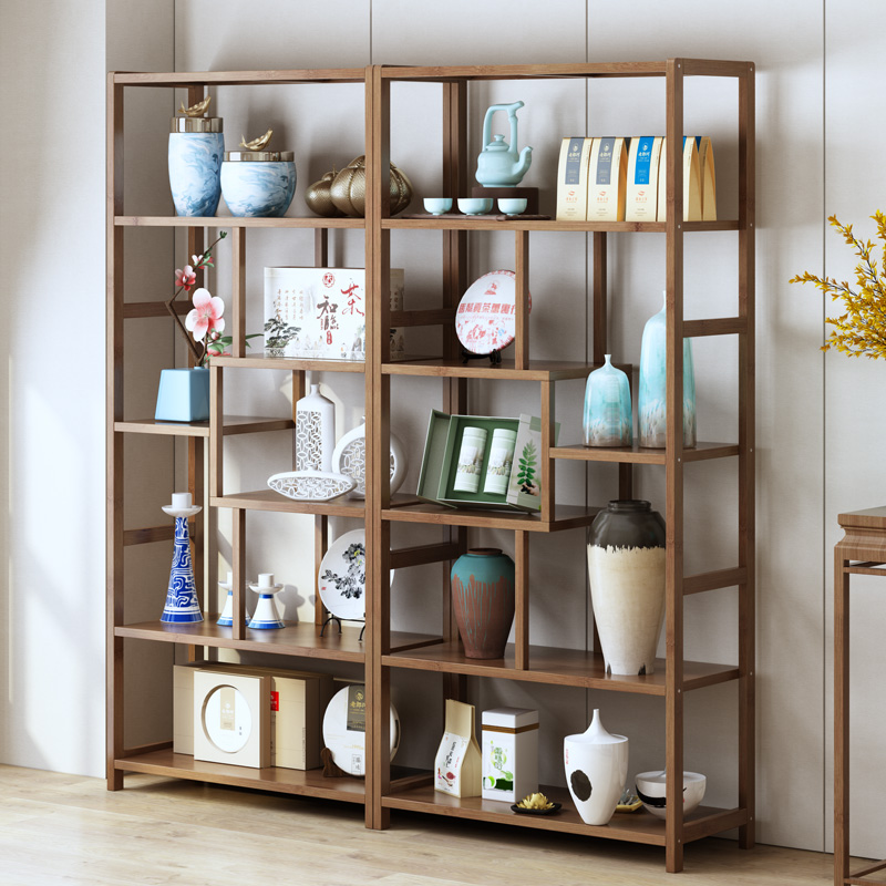 Chinese style bogu frame tea cabinet frame floor multilayer household tea set frame tea frame tea cabinet storage store storage frame