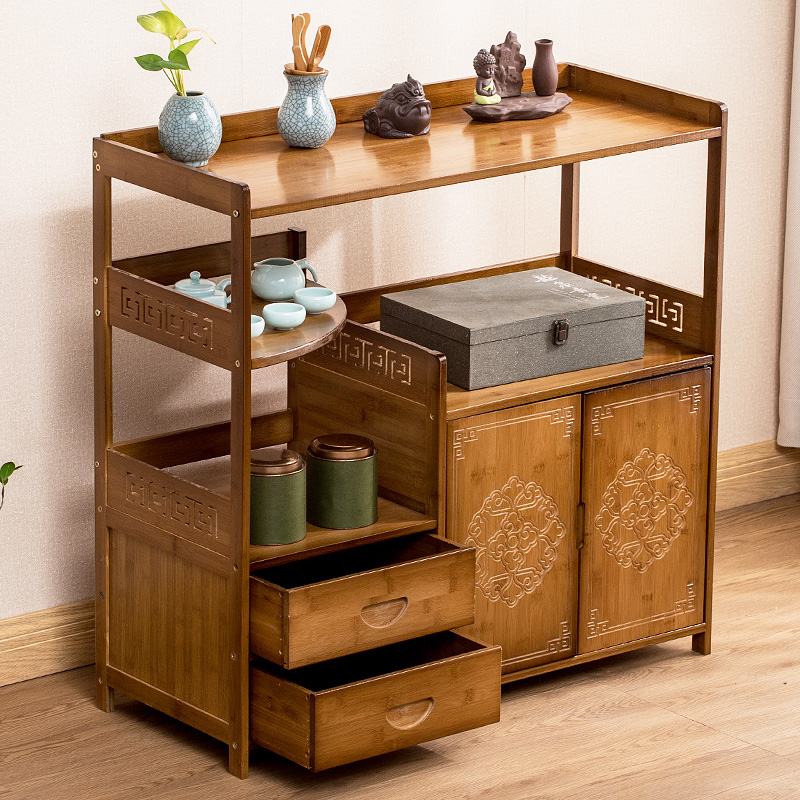 Tea water rack Chinese tea cabinet rack wine water cabinet table tea table tea tea tea set tea set tea water table sofa edge a few corners