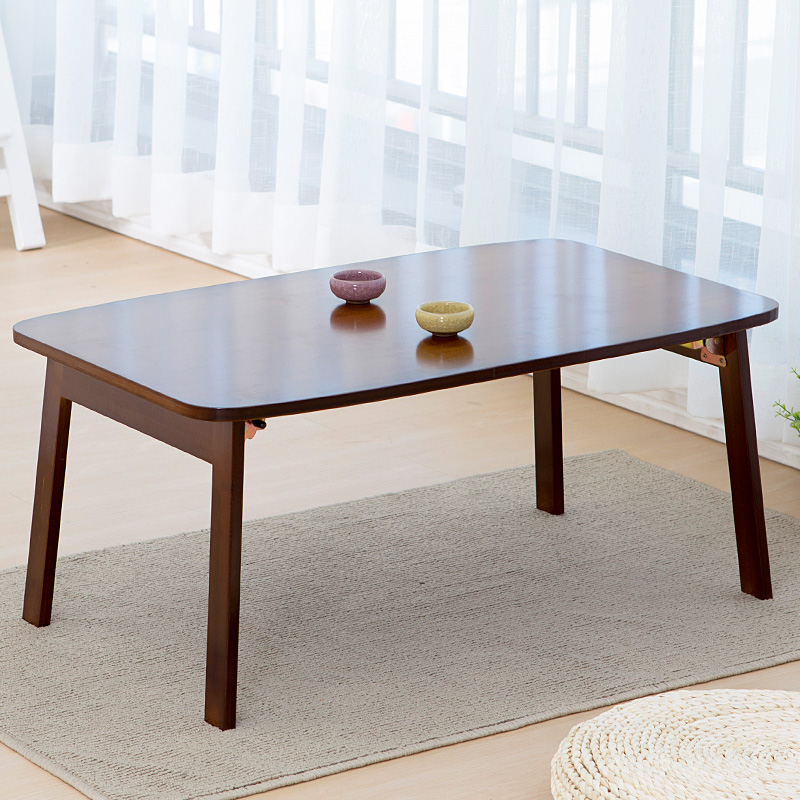 Folding Kang table Kang several Nanzhu solid wood bed with computer table Floor table Household Tatami table Bay window low table