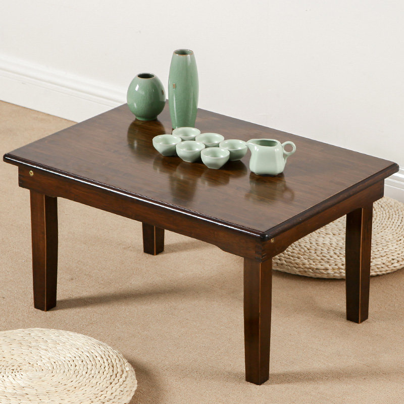 Folding Kang table Household Nanzhu solid wood low table Bed Tatami table Small coffee table Kang low table Square table
