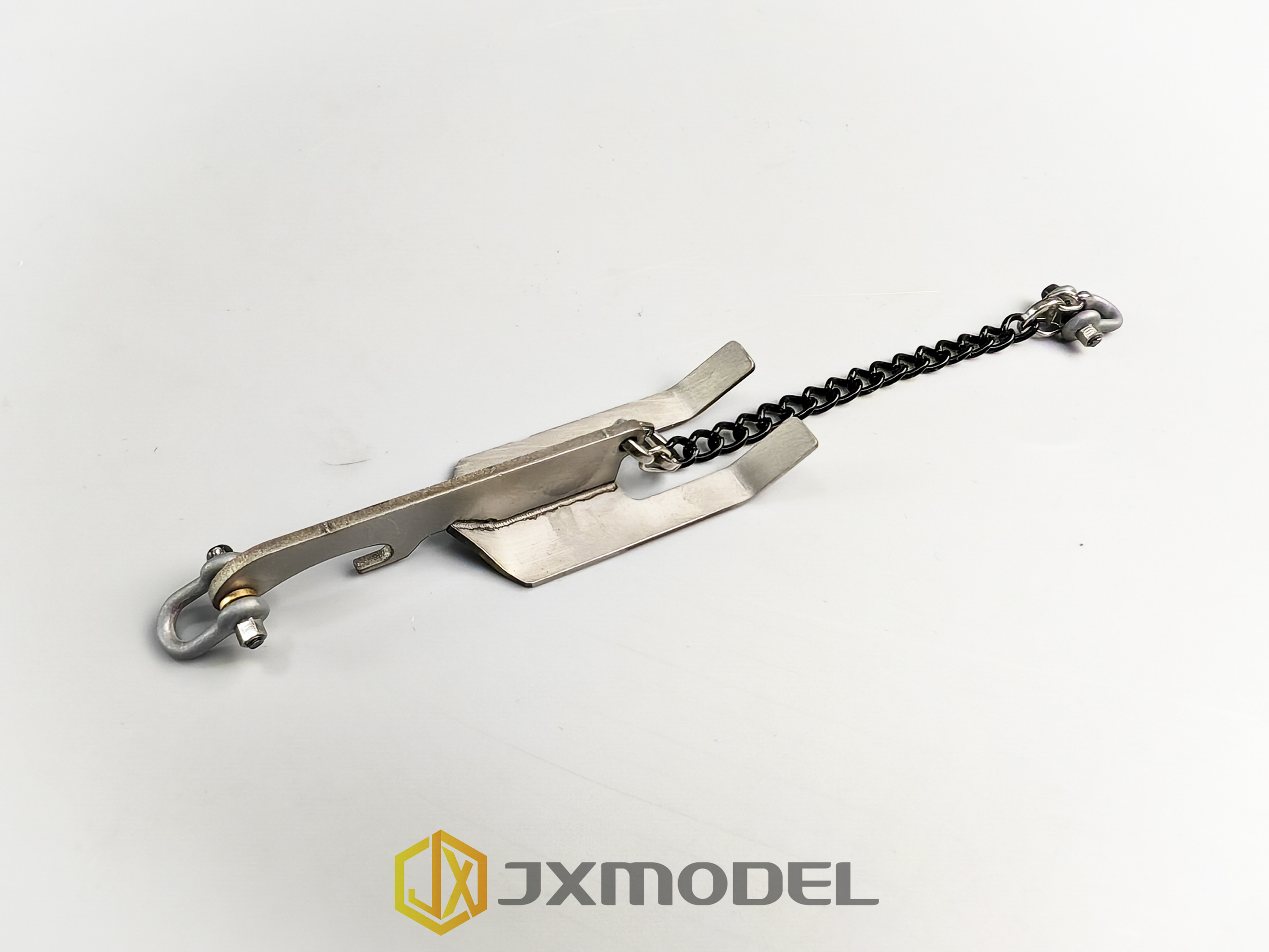 1 Set Edelstahl-Schwerkraft-Selbstentladungs-Hebezugkette mit Hebevorrichtung für RC 1/14 Maßstab LKW Auto Kran Erweiterungsteile – Detail 3